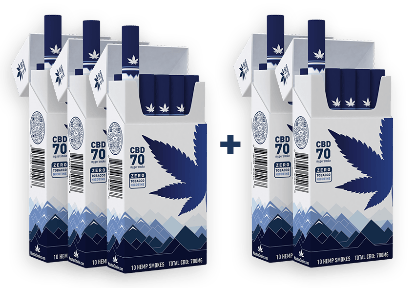 10-Pack of MOUNTAIN Smokes Originals CBD Hemp Smokes - Natural Flavor - 70mg per Smoke