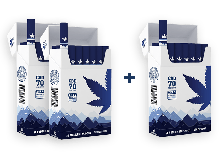 20-Pack of MOUNTAIN Smokes Originals CBD Hemp Smokes - Natural Flavor - 70mg per Smoke