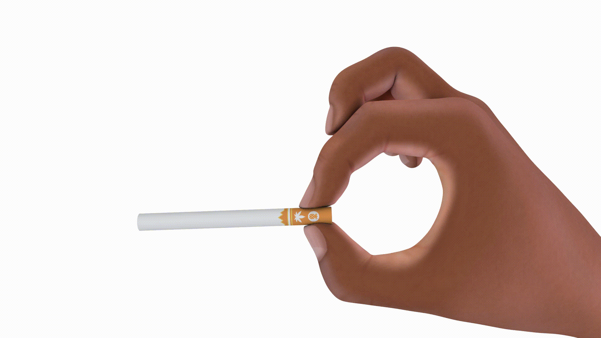 Animated demo popping the filter on a MOUNTAIN Smokes Pineapple Squeeze CBD Hemp Smoke